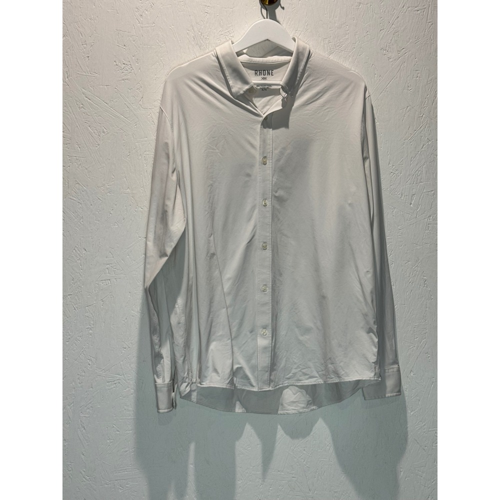 Rhone Commuter Shirt Mens XL White Long Sleeve Button Down Italian Fabric 101847